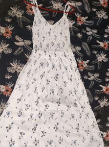 White Cute Floral Beach Dress
