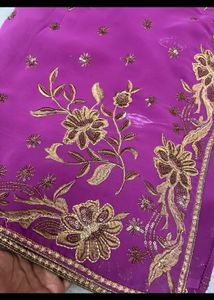 Magenta Saree Without Blouse