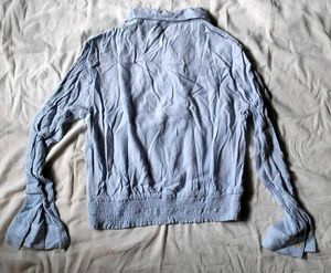 Button down shirt scrunch Top