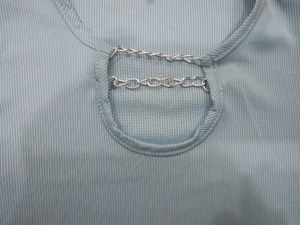 Cute Blue Chain Detail Top