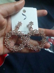 Floral Crystal Drop Earrings