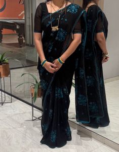 Embroidery Black Saree