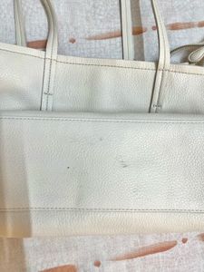 ZARA White Handbag/ Tote Bag