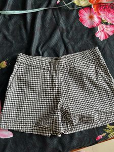 Checkered Black & White Shorts