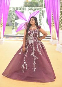 Bride engagement bowl gown💜