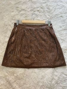 Brown Animal Print Mini Skirt