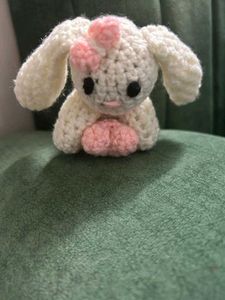 Crochet Bunny with Pink Heart