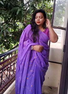 Purple Floral Saree