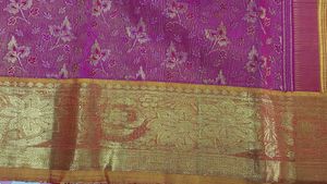 Pink &amp; Gold Saree With Stitched Blouse