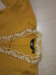 Mustard Embroidered Kurta Set