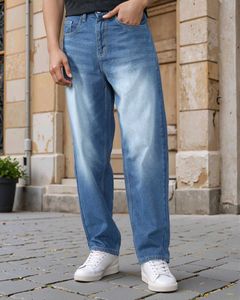 blue baggy denim jeans