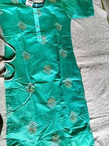 Teal Embroidered Kurti