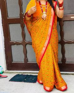 georgette sare with stiched blouse