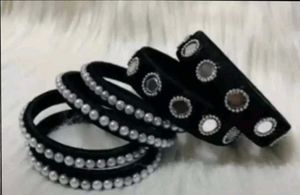 Handmade Black Bangle Set