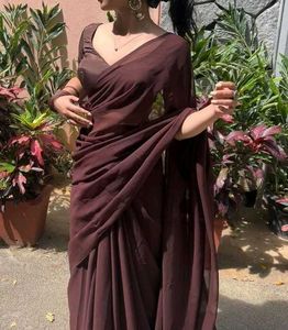 Elegant Brown- Maroon Shade Saree