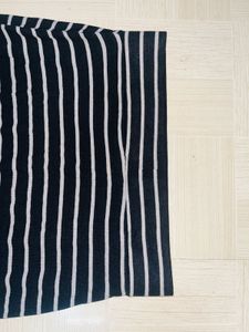 Classic Black &amp; White Striped Midi Skirt