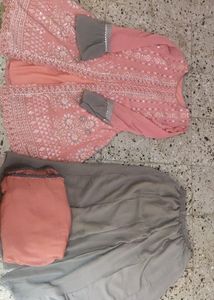 Cut Work Gol Kurta Nd Plzao Set