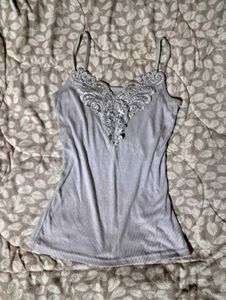 Cami Top Grey Ribbed