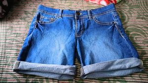 Denim Roll Cuff Shorts