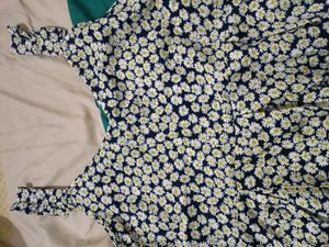 Dark Blue,Green Peplum Top