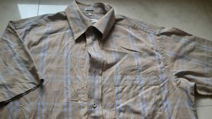 ARROW SHIRT - Khaki base with blue stripes