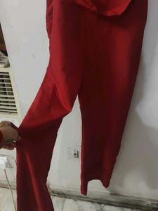 Red Ruffled Jumpsuit