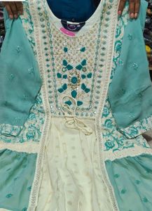 Embroidered Layered Gown