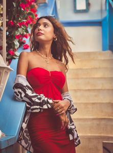 Red Bodycon Midi Dress