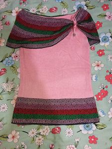 Pink Top with Geometric Pattern