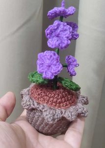 Crochet Purple Flower in Pot