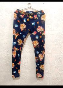 Floral Jeggings For Girls