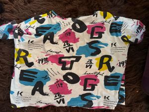 Graphic Print Crop Tee