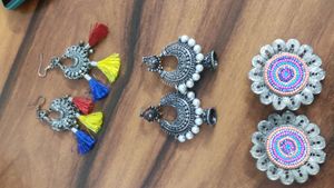 Combo Of 3 Oxidized Earrings