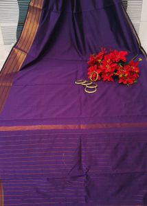 Elegant Purple Bagni Saree Zaree Patta with jhalar