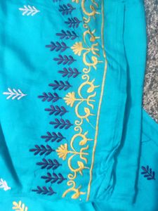 Teal Embroidered Kurta Set