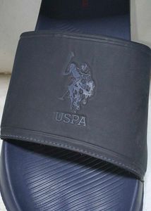 US POLO ASSN Mens Navy Blue Flip Flop Sliders
