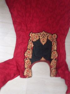 Cotton Anarkali Gown With Golden Jari Work