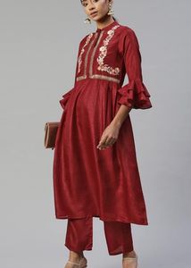 Cottinfab Maroon Kurta Set