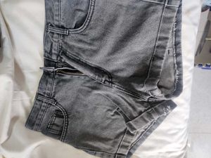 Charcoal Denim Shorts