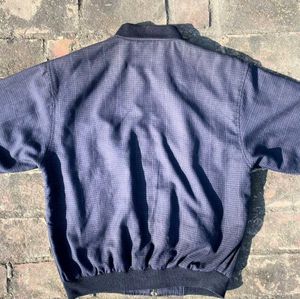 Crocodile Navy Check Bomber Jacket