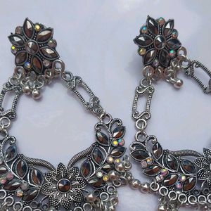 Silver Oxidised Chandballiyan