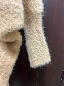 Stylish Beige Knit Tunic Top