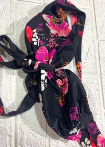 Floral Tie Bikini Top