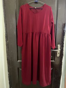 Maroon Midi Dress