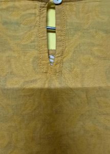 Yellow Kurta With Pocket