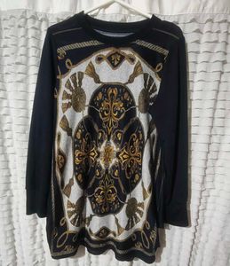 Patterned Long Sleeve Top