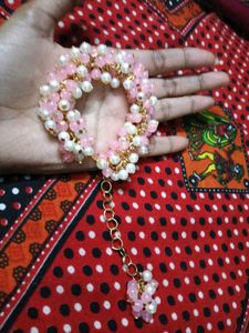 Pink &amp; Pearl Beaded Bracelet