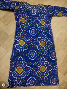 Blue Bandhani Print Kurti