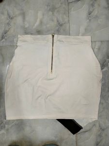Stretchable Black And White Mini Skirt