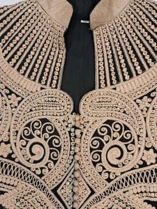 Party Wear Suit With Heavy Golden Emb